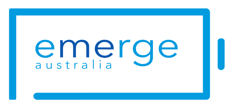 The logo for Emerge Australia, centered around the keyword ME/CFS.
